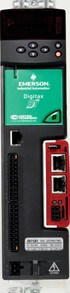 Digitax ST servo drive fitted with SM-EtherCAT realtime Ethernet module